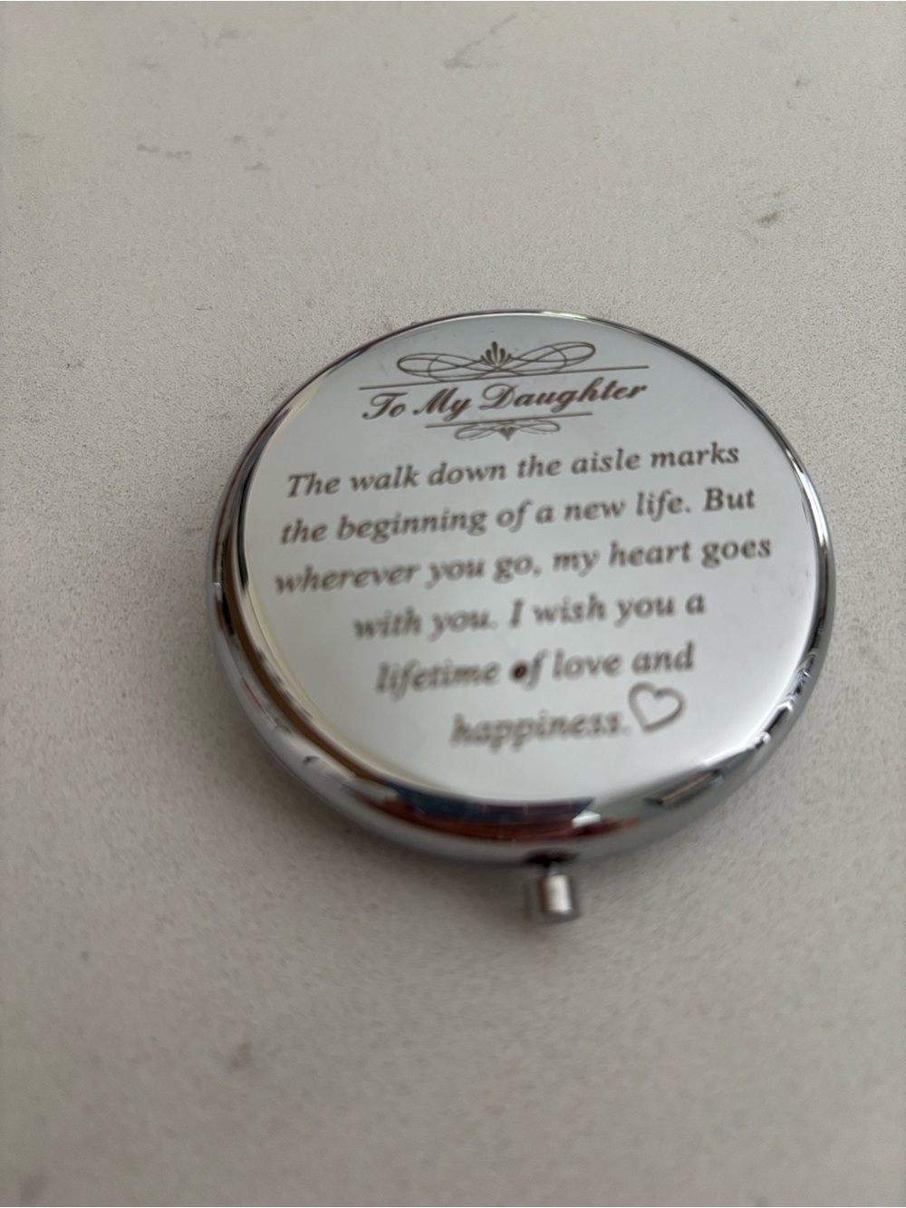 Silver 'To My Daughter' Compact Mirror - Inspirational Gift